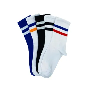 Chaussettes de sport à motif circulaire 5 aiguilles, tricotées, compressives, absorbant la transpiration, logo personnalisable, sportives pour hommes et femmes, idéales pour l'automne - Product Image 1