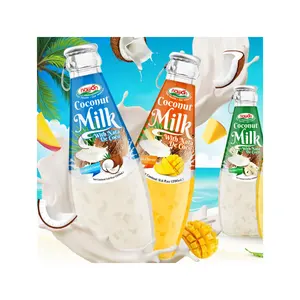 Leche de coco con mango original de 290ml al por mayor hecha de extracto de carne de coco botella de vidrio HALAL