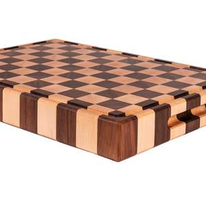 Tabla de cortar de color marrón claro Tabla de cortar elegante con mango y tabla de compras hecha a mano de madera - Product Image 5