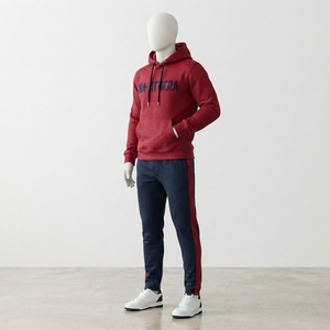 <b>Mens</b> Red Navy Hoodie Tracksuit Set Colorblock <b>Pullover</b> Sweatshirt Jogger Pants Sportswear Training Gym Fitness Activewear - Product Image 4