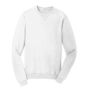 Sweat-shirt à col rond en coton blanc de couleur unie en pur coton blanc - Product Image 4