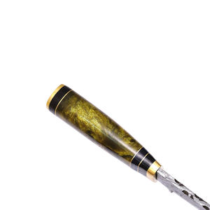 Cuchillo de Caza Hecho a Mano de Acero de Damasco de Grado Industrial con Hoja Recta de Punta Caída, Mango de Madera y Funda de Cuero, Personalizable OEM - Product Image 5