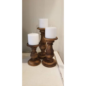 Bougeoir en bois fait main au design vintage Bougeoir en bois naturel de la meilleure qualité à un prix abordable par les fournisseurs indiens - Product Image 4