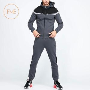 Ensemble de pantalons de survêtement à capuche en coton polaire High Street pour hommes, avec fermeture à glissière respirante, logo personnalisé, survêtements grande taille - Product Image 3