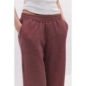 Pantalones Casuales Texturizados 100% Poliéster, Largo Midi - Product Image 3