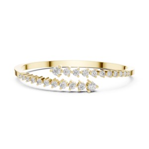 Bracelet jonc bypass en moissanite taille brillant ronde 1,96 TCW, en argent sterling 925, bijoux fins de luxe pour mariage, vente en gros - Product Image 6