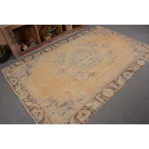 พรมตุรกีวินเทจ5.3x8.2ฟุตสีเบจสีน้ำตาลพื้นที่ขนาดใหญ่ผ้าขนสัตว์น้ำยางการเย็บปะติดปะต่อกันสี่เหลี่ยมห้องโถงสำหรับวัยรุ่นพรมห้อง - Product Image 5