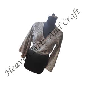 Party Wear Crop <b>Top</b> Summer Wear Recycled Silk Crop <b>Top</b> Most Trending Women Deep V <b>Tie</b> Up Shirt Casual Silk Wrap <b>Tie</b> <b>Top</b> Blouse - Product Image 5