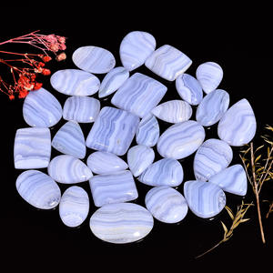 Agate de dentelle bleue naturelle Cabochon de pierres précieuses en vrac Fabrication de bijoux Pierre de forme mixte pour utilisation - Product Image 3