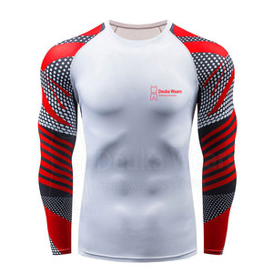 Ropa Deportiva Personalizada al por Mayor con Cuello Redondo, Camiseta Deportiva de Compresión Elástica con Estampado por Sublimación en Poliéster - Product Image 1
