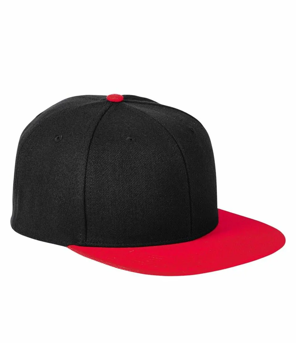 Wholesale Custom Logo Fitted Snapback Hat Custom 5 Panel New Design black and red color snapback hat