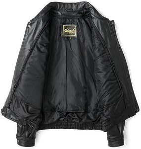 Blouson aviateur en cuir de luxe, cuir véritable, style américain, coupe large pour homme - Product Image 4