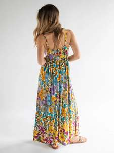 Attractive Bohemian Rayon Printed Maxi <b>Dress</b> <b>Long</b> Sleeves V- Neck Holiday Casual Midi Length <b>Dress</b> for Women - Product Image 5