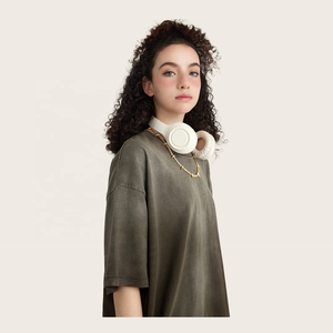 Personalizado rosa de gran tamaño gota hombro camiseta 100% algodón en blanco mujeres camisetas - Product Image 6