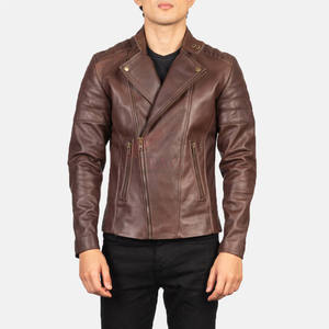 Veste en cuir noir de haute qualité pour hommes/veste en cuir pour hommes 2024 vestes en cuir véritable pour l'hiver - Product Image 2