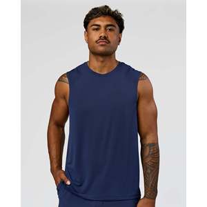 Atmungsaktives Kapuzen-Bodybuilding-Tanktop für Herren - XL Polyester - Future Navy-Weiß - Product Image 1