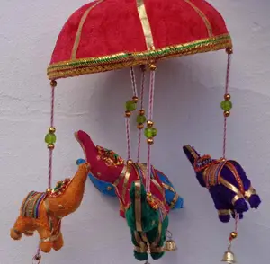 印度传统家居装饰大象串门吊-手工制作小木门装饰大象吊HI-106