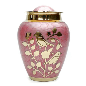 Green Metal Pet <b>Memorial</b> Urn with Gold Rim and Paw Print Trail Design for <b>Dog</b> and Cat Ashes - Product Image 2