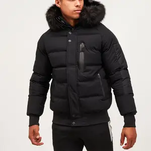 Autumn and winter men's standing collar cotton-padded coat plus size jacket plus thick fake fur hooded coat new model jacket