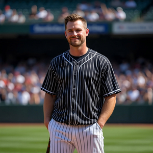 Camisetas de béisbol sublimadas personalizadas, camiseta de béisbol estampada de manga corta con botones para hombre - Product Image 6