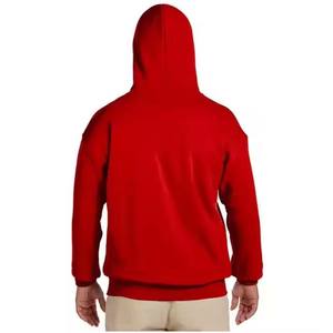 Fabricants personnalisés Streetwear Vintage French Terry Drop Shoulder Oversize Unisex Red Hoodies Applique Embroidery Hoodies Men - Product Image 3