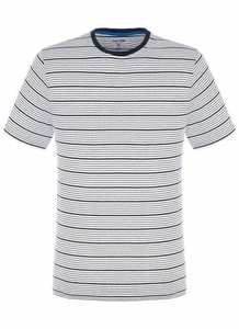 Camiseta a rayas para hombre, camiseta formal de manga corta con cuello redondo, Impresión de descarga de 180 gramos por Tirupur Manufacturing Company - Product Image 5