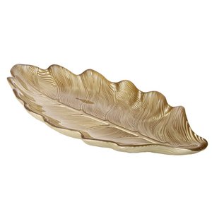 Tazón Decorativo de Aluminio con Acabado Dorado, Ecológico y Moderno, Plato para Servir con Forma de Hoja Hecho a Mano, Impresión Personalizada - Product Image 3