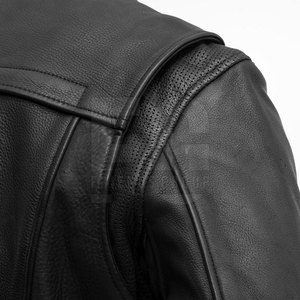 Men's Genuine Leather <b>Racer</b> <b>Jacket</b> Stand Collar Zipper Moto Biker Coat Black Slim - Product Image 4