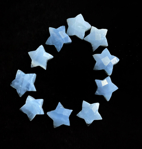 Cuentas de piedra Briolette facetadas de ópalo azul Natural talladas a mano, piedras preciosas talladas en forma de estrella para joyería - Product Image 2