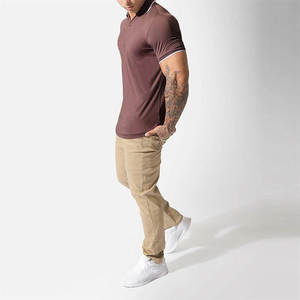 Chemises polo en coton de couleur unie en gros pour hommes, manches courtes, chemises polo de golf en coton - Product Image 4
