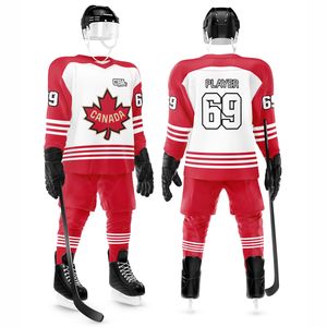 Sublimación de calidad superior impresa personalizada cortar y coser camisetas de hockey sobre hielo Vintage bordado parche uniforme de hockey sobre hielo para hombres - Product Image 1