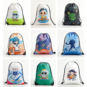 High Quality Gym Drawstring <b>Backpack</b> with Compart Custom Printed Logo <b>Promotional</b> Sport Polyester Shopping Bags - Product Image 4