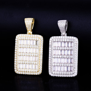 Nouveau pendentif Hip Hop conçu par Dogtag de haute qualité en argent sterling 925 et diamants cultivés en laboratoire de coupe ronde - Product Image 3