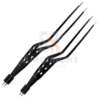 Forceps Bipolar Elektrik untuk Robot Bedah Cerdas Kabel Terisolasi 0.4mm Pegangan Ergonomis Desain Bayonet Lurus Surgi Kanan