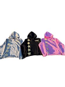 420g Zipper-Up Fleece <b>Hoodie</b> Sweatpants Set 100% Cotton Oversized Fit <b>Lined</b> Design Digital Printing Flock Winter Streetwear <b>Men</b> - Product Image 5