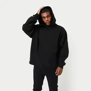 80% Cotton 20% Polyester Dropped shoulders Pullover style Cross over neckline Ribbed hem and cuffs Midnight Black Oversized Hood