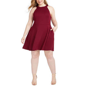 Abito da donna Speechless alla moda, taglie forti, viola, modello A-Line, 16-XL 4XL 3XL 4XL, con fiocco sul retro, silhouette ampia, in crêpe, lunghezza al ginocchio, per ballo di fine anno - Product Image 1