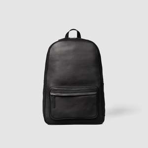 Genuine Leather Anti-Theft Work <b>Backpack</b> Lady Fashionable <b>Waterproof</b> Two-Way Zipper Closure Portable Arcuate Shoulder Strap 0.01 - Product Image 1