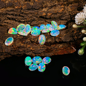 Cabujones de forma ovalada lisa de ópalo etíope natural, cuentas de piedras preciosas sueltas de 5x7mm para la fabricación de joyas a precio de fábrica al por mayor - Product Image 3