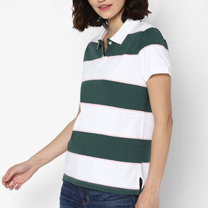 Chemise pour femmes tendance, anti-rides, respirante, tricotée, imprimée, en coton doux, manches courtes, coupe moderne, décontractée, vêtements de travail - Product Image 3