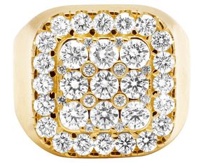 Men's VVS Clarity Moissanite Round Diamond <b>Iced</b> Out Custom Statement Hip Hop Jewelry Gift Personalized <b>Rings</b> - Product Image 1