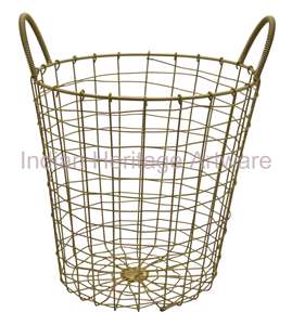 Cubo de Almacenamiento de Alambre Abierto, Nuevo Diseño, Cubo de Basura de Alambre de Hierro para Oficina y Hogar, Forma Redonda, IHA IHAWB042 - Product Image 4