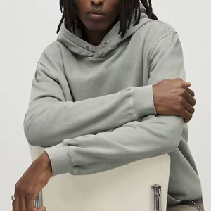 Alta calidad sin cuerda transpirable piedra ácido lavado sudaderas con capucha hombres cremallera completa Us Boxy 500 GSM diseñador lavado Sudadera con capucha para hombres - Product Image 5