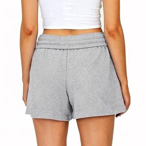 Shorts de sport en molleton de coton respirant à séchage rapide taille haute pour femmes grandes tailles, vente en gros, shorts décontractés, écologiques - Product Image 3