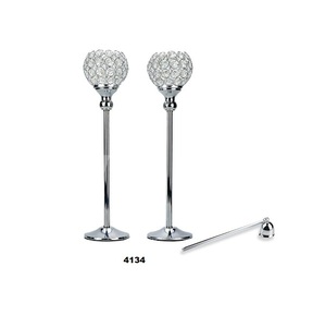 2Pcs Bougeoirs en cristal Porte-bougie avec éteignoir Table à manger Bling pour mariage Anniversaire Nouvel An Décoration de fête - Product Image 1