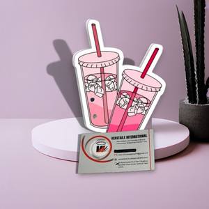 Cute Pink Drink Print Diamond Heart Square Oval Eco-Friendly Acrylic <b>Magnetic</b> Custom Lash Tiles Private Label <b>Eyelash</b> Extension - Product Image 3