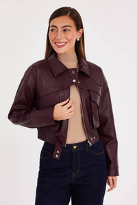 เสื้อแจ็คเก็ตมอเตอร์ไซค์หนัง PU แบบถัก ระบายอากาศ กันน้ำ สำหรับผู้หญิง ฤดูหนาว ทรงปกติ - Product Image 4