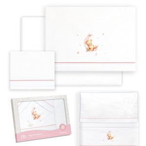 Set di 3 Pezzi Modello Oso Luna per Passeggino, 100% Cotone con Tecnica di Tessitura e Motivo a Personaggi - Product Image 1