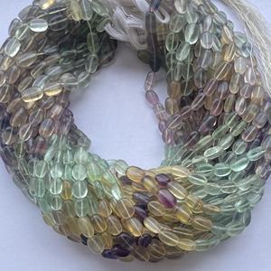 6mm 8mm 10mm naturel vert bleu Multi Fluorite lisse ovale perles de pierres précieuses brins fournisseur en gros vente en ligne Alibaba 2025 - Product Image 4