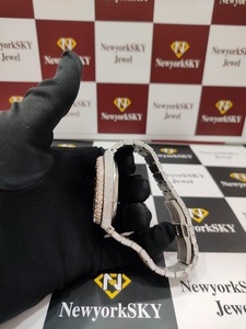 Handmade 41MM Iced VVS Diamond Moissanite <b>Wristwatch</b> for Men Luxury Mechanical Quartz Stainless Steel Band Glass Dial Window Hip - Product Image 6